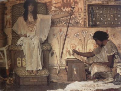 Alma-Tadema, Sir Lawrence Joseph,Overseer of Pharaoh's Granaries (mk23) Norge oil painting art